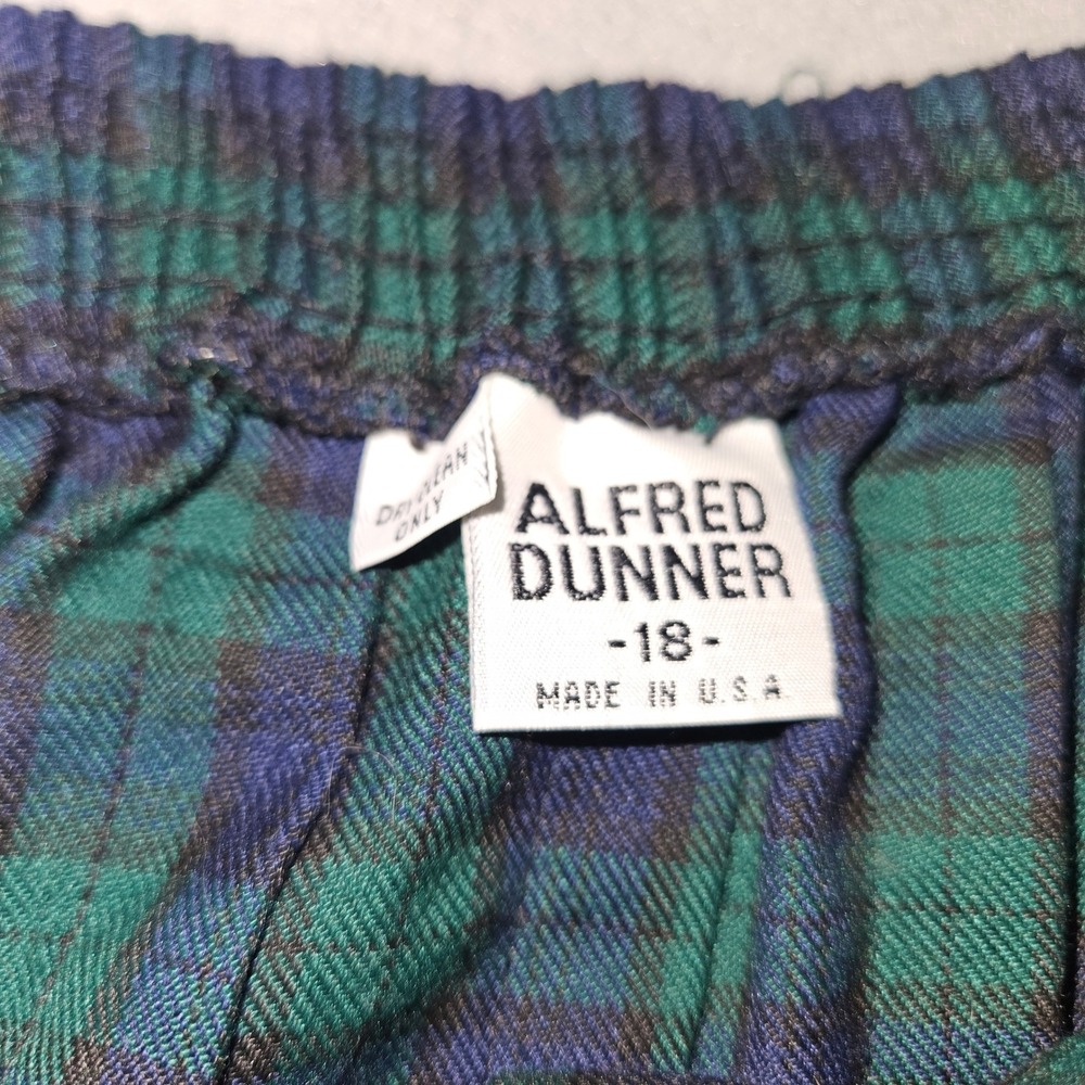 VTG Chadwick's 90s Wool Blazer Skirt Set Green Navy Plaid Sz 16 - Picture 9 of 10